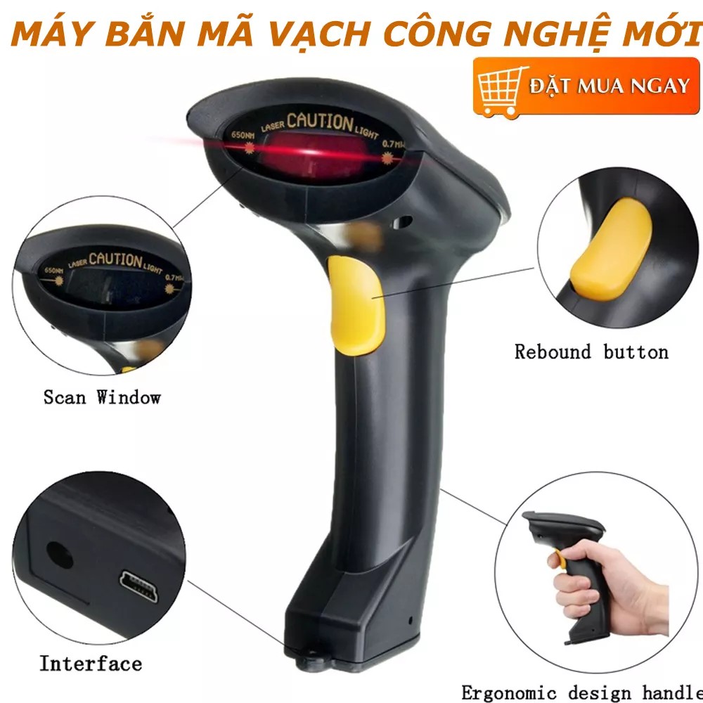 Máy Quét Mã Vạch Tính Tiền, Máy Quét Mã, Đầu Đọc Mã Vạch. Đảm Bảo Độ Chính Xác Của Mã Vạch Sản Phẩm, Dễ Dàng Sử Dụng