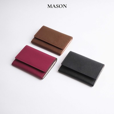Ví nữ mini nhỏ gọn đựng thẻ card holder Lisa da Saffiano nhập khẩu thương hiệu MASON - M72