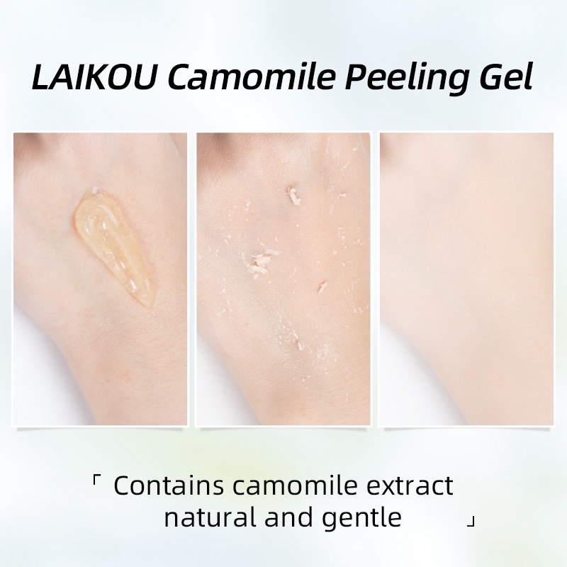 Gel tẩy tế bào chết LAIKOU chiết xuất từ cúc la mã thu nhỏ lỗ chân lông nâng cơ làm săn chắc da mặt chuyên dụng 60g