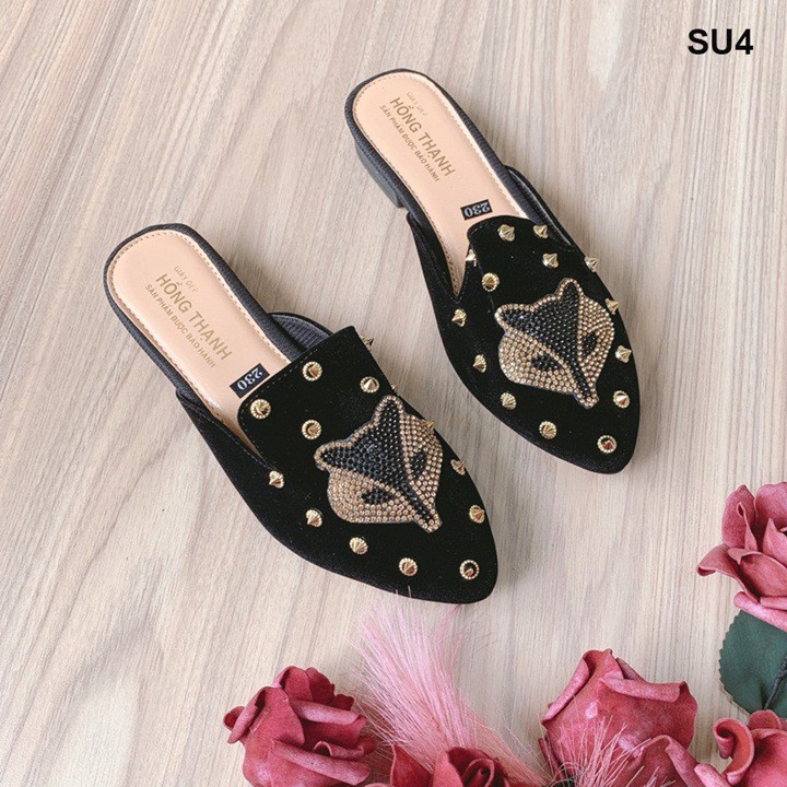 Dép sục THÊU HỒ LY xinh xắn - ảnh thật - SU4