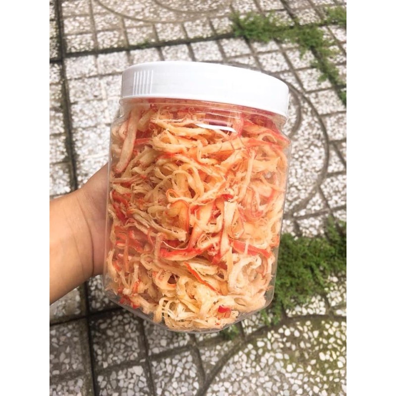 MỰC XÉ SỢI HẤP NƯỚC DỪA +1 Hộp 300gr + Bịch tương ớt