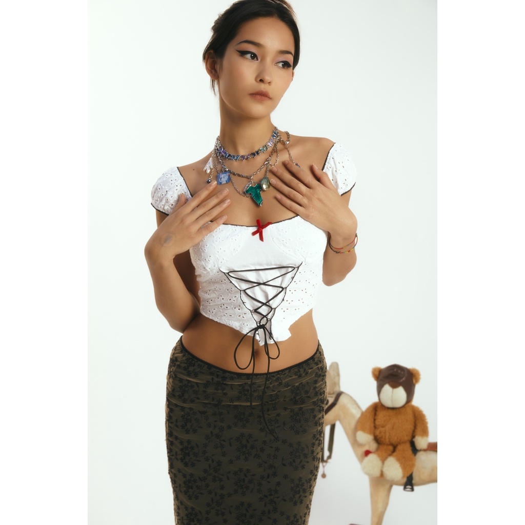 MILKMAID TOP - Áo dây kiểu bản to cổ vuông
