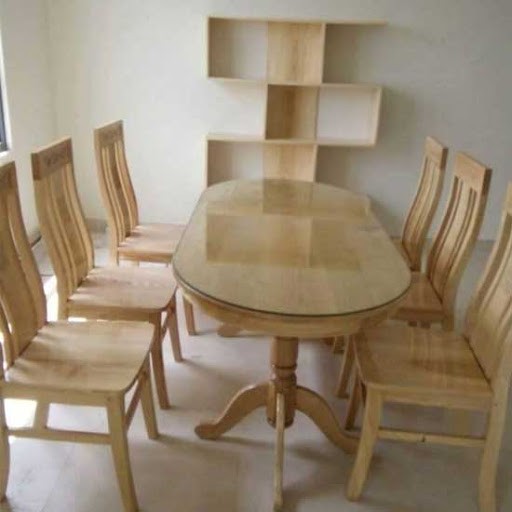Bộ Bàn Ăn 6 Ghế gỗ Sồi , bộ bàn ăn sồi , Bộ Bàn Ăn Oval Gỗ Sồi 6 Ghế Màu Tự Nhiên