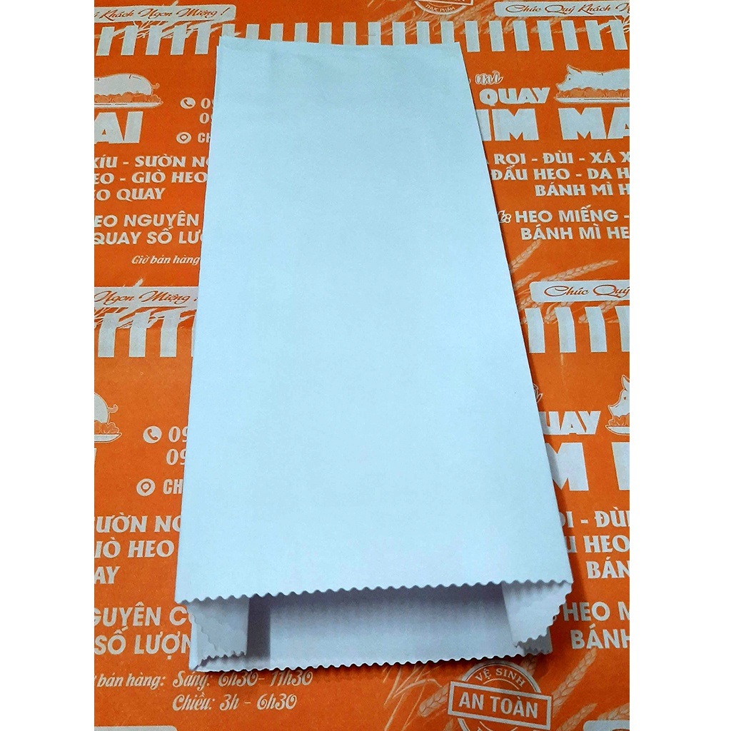 Túi Giấy Bánh Mì giá rẻ mẫu Trơn Màu Kem  và Màu trắng