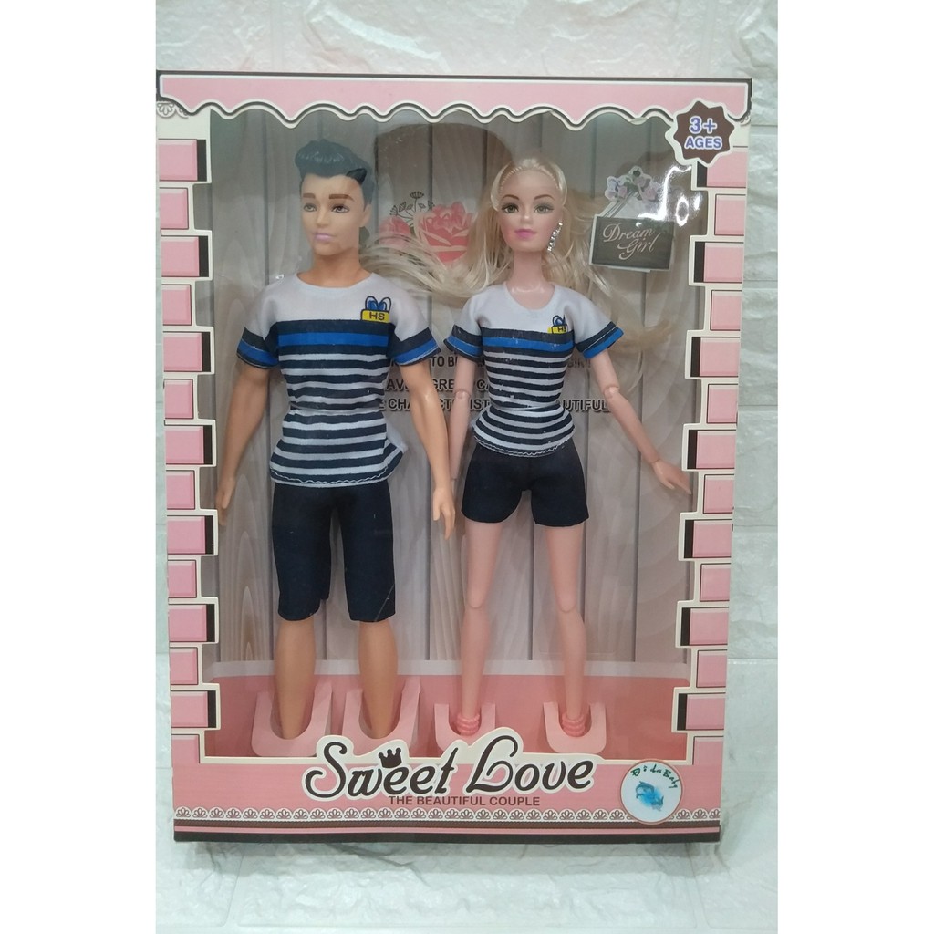 BÚP BÊ  KEN VÀ BARBIE TÓC VÀNG ÁO CẶP