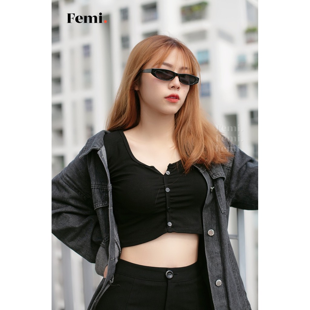 Kính mát nữ Femi Gigi mắt nhỏ Trendy kính râm nữ Hot Trend