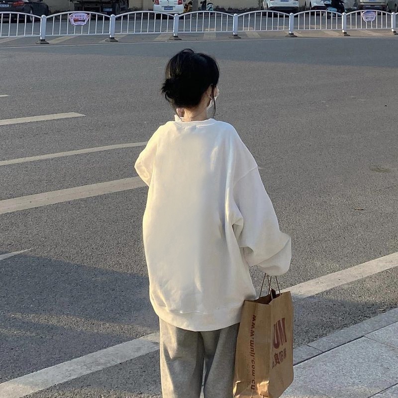 Áo sweater XIAOZHAINV cổ tròn phong cách retro cho nữ