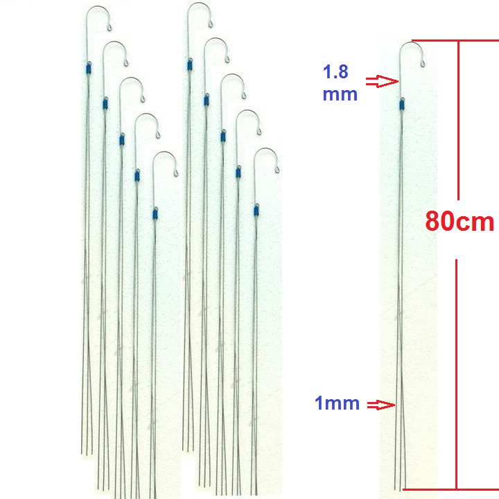 Set 10 móc kẽm ba dây dùng treo chậu hoa dài 80cm.