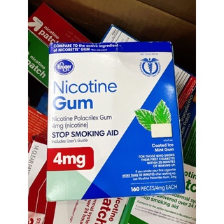 Kẹo gum c/a/i th/uốc lá Nicotine/ Nicorette 4mg vị bạc hà Mỹ tách lẻ vĩ 10 viên