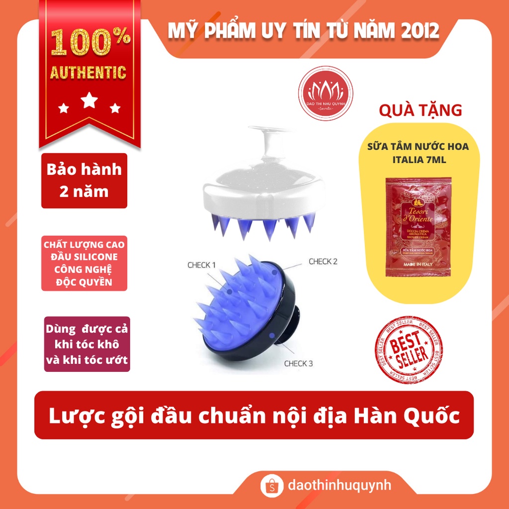 [Mẫu Mới] Lược Gội Đầu Cao Cấp Mariatti 020 Hàn Quốc Massage Đầu, Giảm Gàu Ngứa, Gai Silicon Dùng Rất Thích