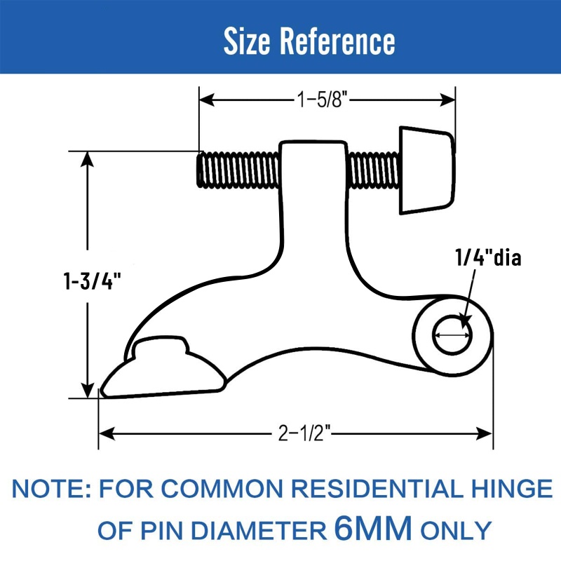 Set 2 Giá Đỡ Chặn Cửa Bằng Hợp Kim Kẽm Chịu Tải Nặng Kèm Thanh Cao Su