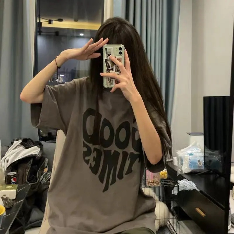 Áo Thun Tay Ngắn Dáng Rộng Phong Cách Hàn Quốc Thời Trang Mùa Hè Cho Nữ 2XL