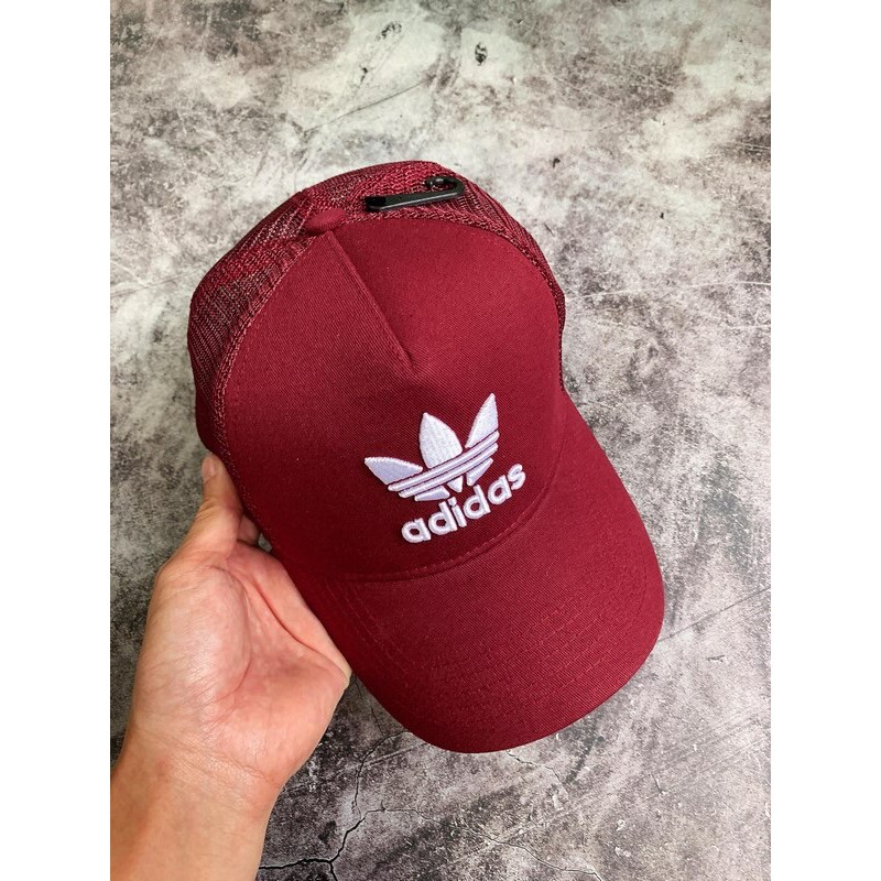 (HÀNG XUẤT) Mũ / nón das đen cổ điển, logo 3 lá Trefoil Trucker Cap - Red