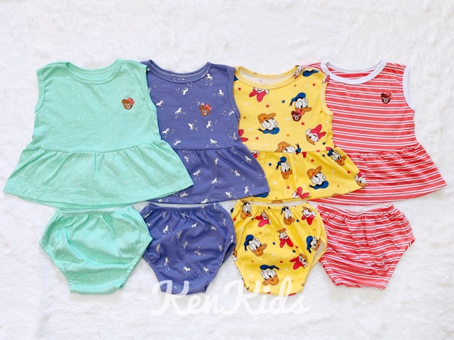(4-12kg) Bộ váy BabyDoll nhiều màu cho bé gái Hotga