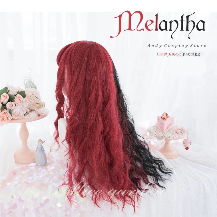 Wig teen/ tóc giả đen đỏ Melantha Alice Garden
