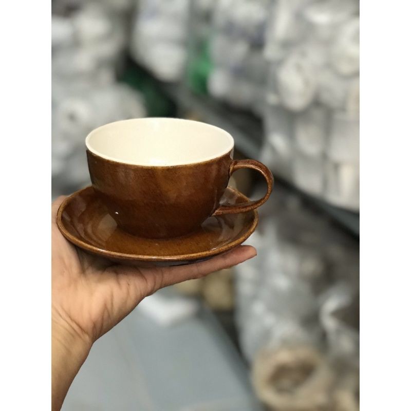 [Sỉ] Bộ ly tách sứ uống cafe Cappuccino đủ màu Gốm Bát Tràng đẹp cao cấp giá rẻ 250ml