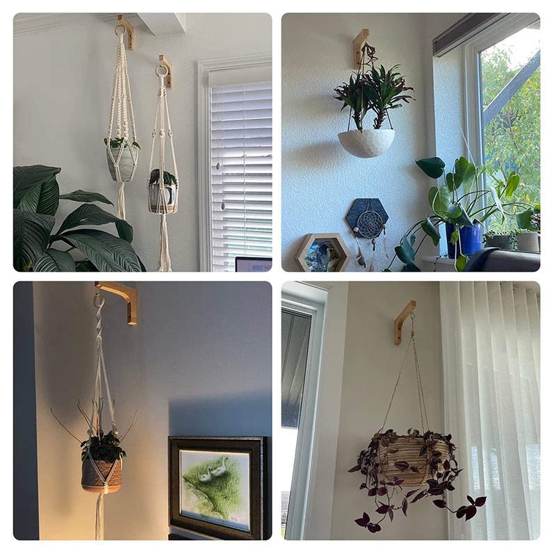 Bộ 2 Móc Treo Chậu Hoa / Cây Cảnh Bằng Gỗ Độc Đáo Trang Trí Nhà Cửa