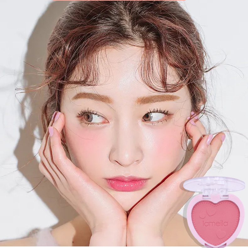 1 Phấn Má Hồng Trang Điểm Tự Nhiên Chống Nước Lâu Trôi Hình Trái Tim