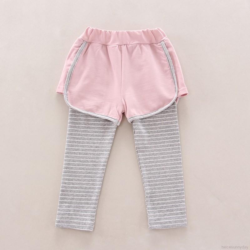 Set áo hoodie phối quần dài kẻ sọc cho bé gái