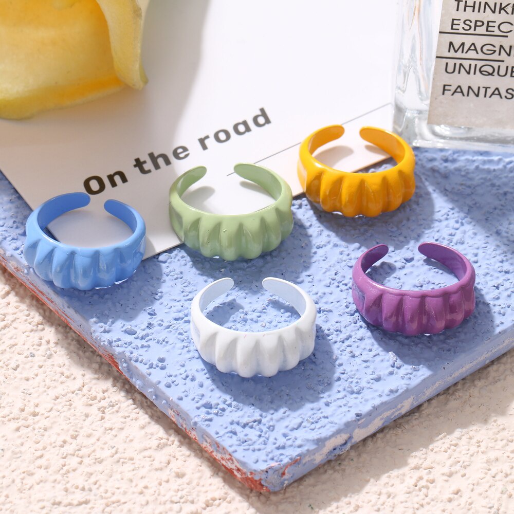 Thời Trang Nhẫn Nhựa Resin Nhiều Màu Sắc Sáng Tạo Cho Nữ