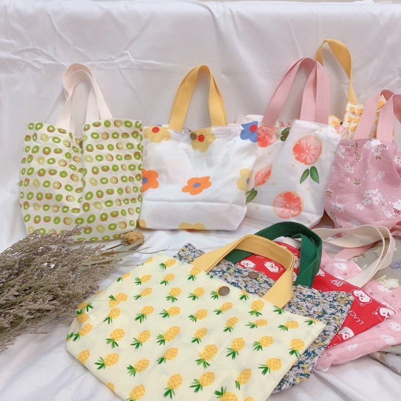 Túi tote vải đựng mỹ phẩm xinh xắn tiện lợi