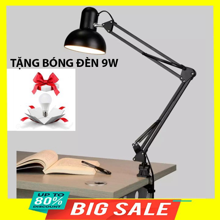 [ Flash Sale ] Đèn kẹp bàn loại 1 dài  Pixar sơn tĩnh điện PX01( Tặng kèm bóng Led)