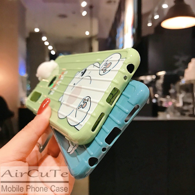 Ốp lưng OPPO A91 A83 A71 A37 A37F F11 F7 F5 F1S Reno 3 Realme 6 5 3 C11 Pro 2020 3D Trunk Cute Bear Soft Case Cover+Bear Doll