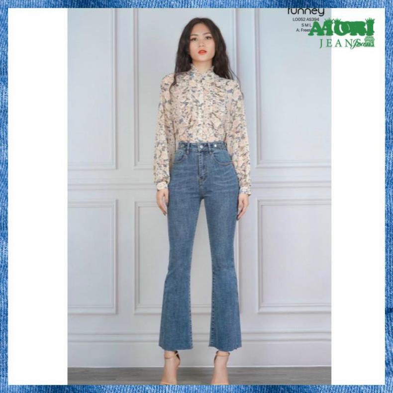 Quần Bass Jeans Ống Loe Chất Mềm Mịn Sang Chảnh - Quần Jeans Nữ Cao Cấp