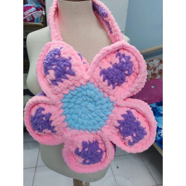 Túi len hoa cúc Handmade Len Nhung Loang - Bloom daisy flower bag