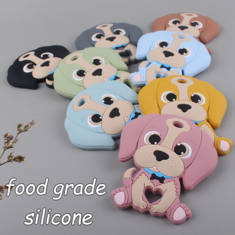 Đồ Chơi Ngậm Nướu Bằng Silicon Hình Chú Chó Hoạt Hình Dễ Thương Cho Bé