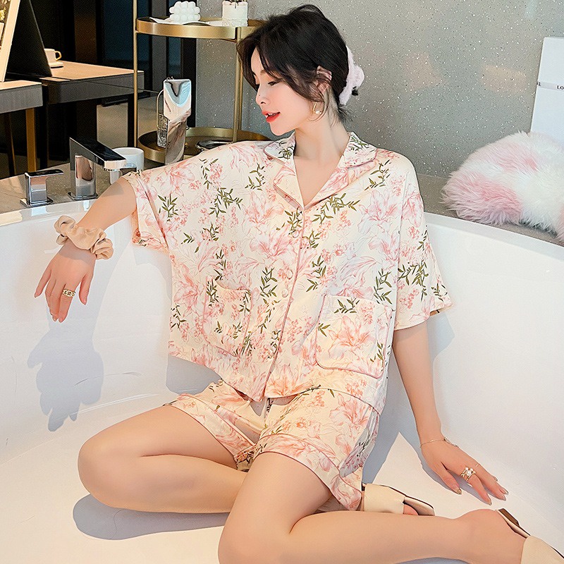 Pijama Lụa Cao Cấp Đồ Bộ Mặc Nhà Ngủ Nữ Chất Lụa Siêu Mềm Mát Mịn