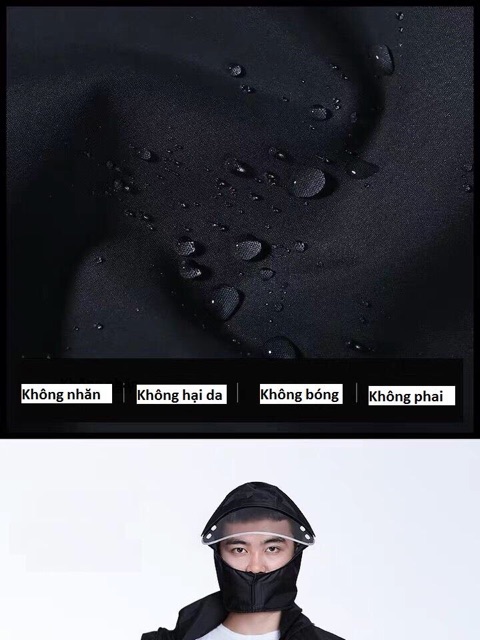 Bộ quần áo mưa nam/nữ chất đẹp kèm kính mũ hàng nội địa Trung