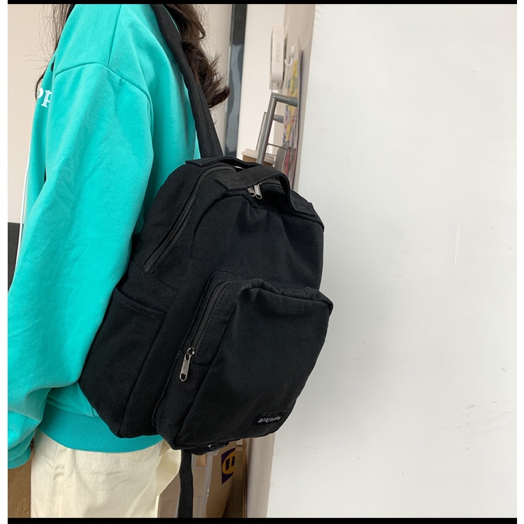 Sẵn - Balo Hai ngăn vải thô Canvas dày dặn cao cấp phom đứng phong cách Unisex cho nam và nữ