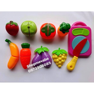 Bộ đồ chơi cắt hoa quả kèm rổ bằng nhựa cho bé