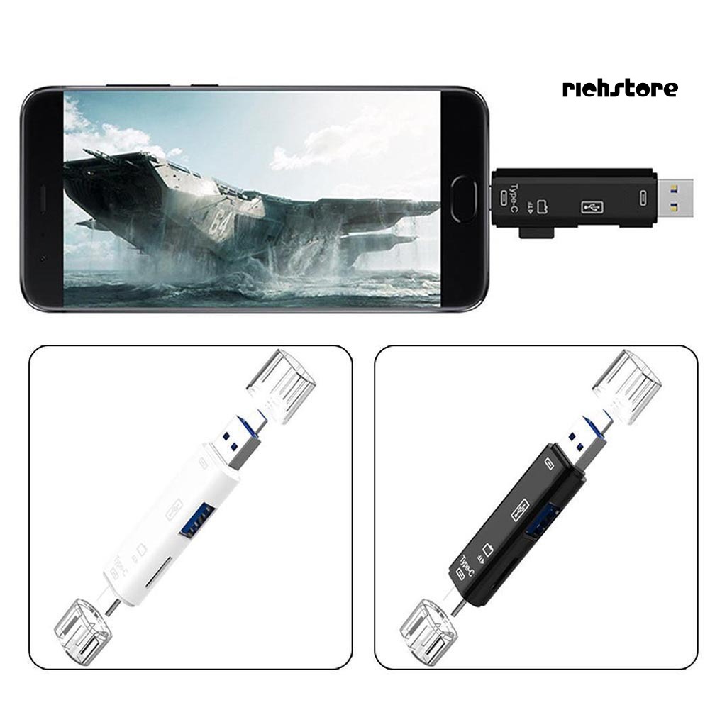 Đầu Đọc Thẻ Nhớ 5 Trong 1 Usb 3.0 Type-c Micro Otg Tf | BigBuy360 - bigbuy360.vn
