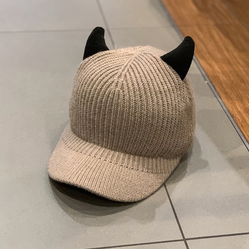 Mũ Lưỡi Trai Dệt Kim Đính Sừng Vịt Dễ Thương Dùng Trượt Tuyết / Leo Núi