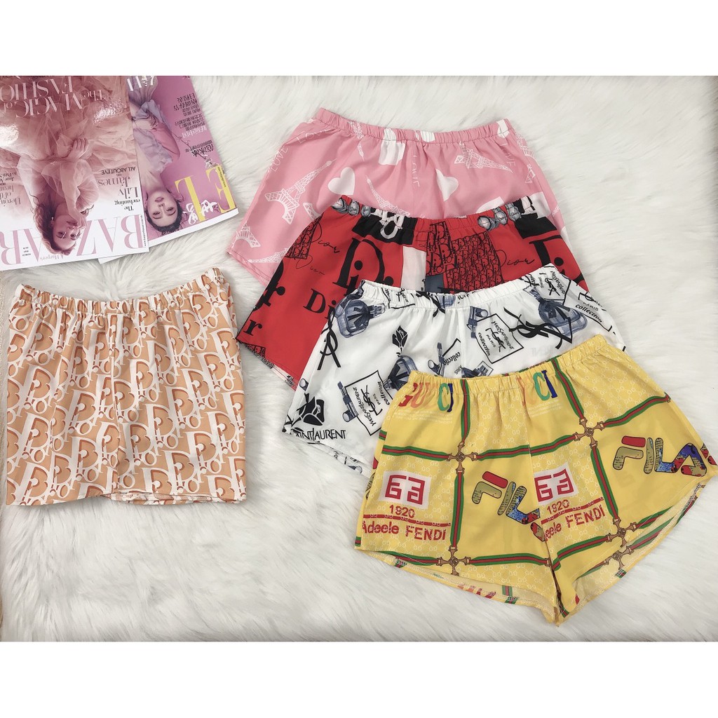 [FREESHIP 50K] QUẦN NGẮN NHISTORE LƯNG THUN LỤA IN NHIỀU HOA VĂN BẮT MẮT FREESIZE 55KG