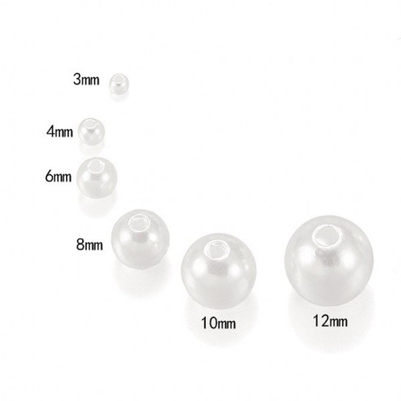 Hạt ngọc trai giả 3-12mm màu trắng/ be thời trang dùng làm trang sức thủ công DIY