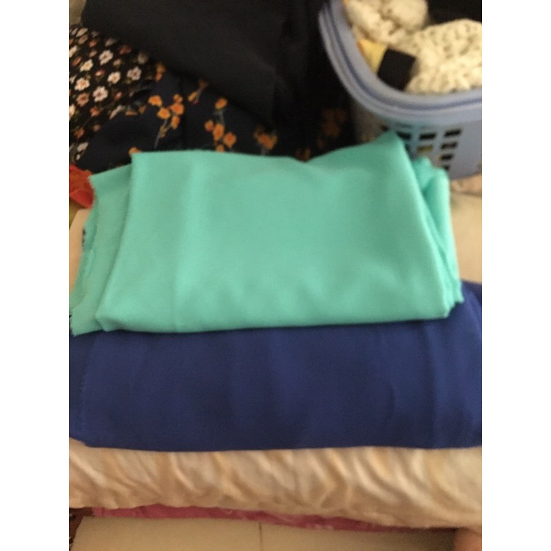 Vải voan may áo dài Nhật màu xanh coban/ xanh ngọc khổ 3m2