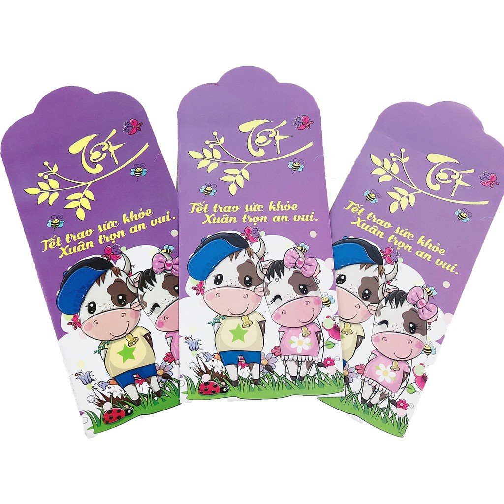 Combo 100 Bao Lì Xì Tết 2021 Tân Sửu Mẫu Mới Hàng Đẹp Loại I
