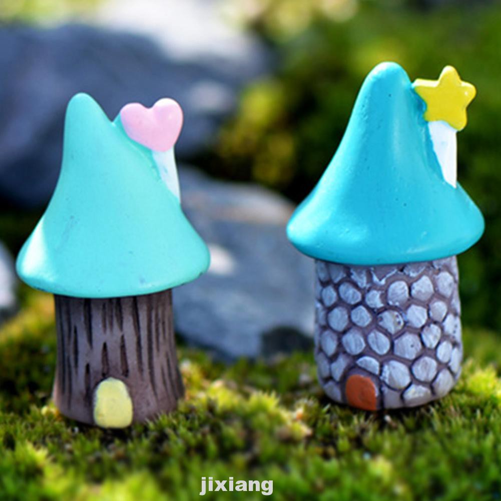 3pcs Resin Fairy Blue Vintage Craft Home Decoration Garden House Micro Landscape