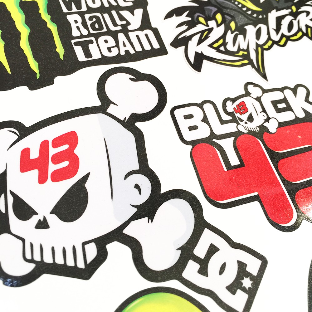 Bộ Tem Xe Máy Ohlins Eneos Monster Movistar - Chống Thấm Nước Khổ A4