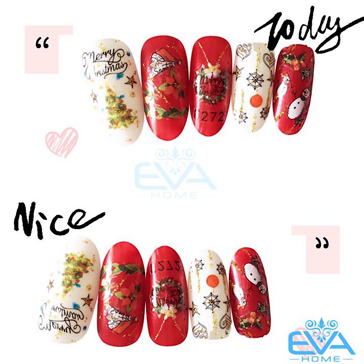 Miếng Dán Móng Tay 3D Nail Sticker Tráng Trí Noel Giáng Sinh F272