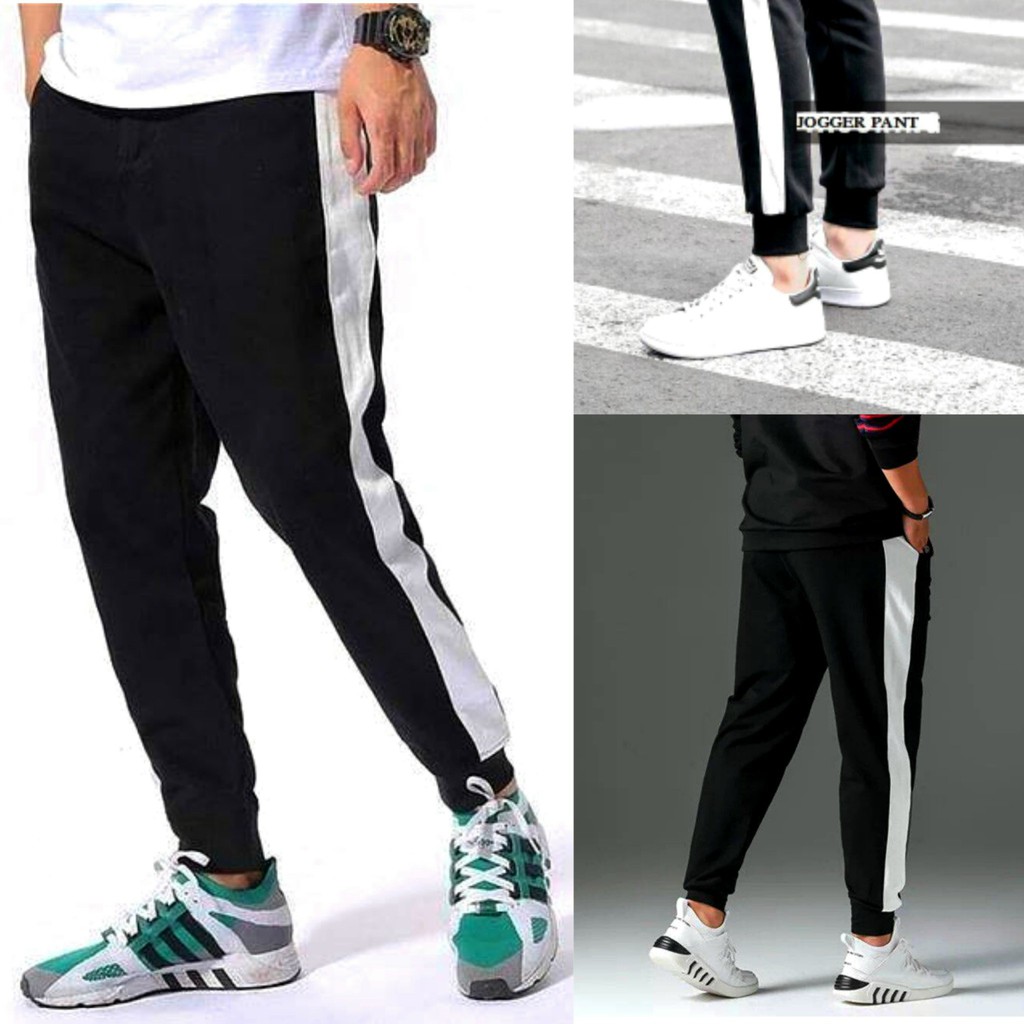 Quần Thể Thao Nam Đen Sọc Trắng quần jogger thể thao nam dài