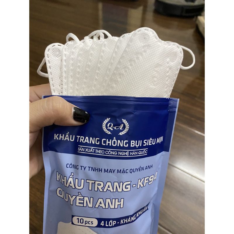 Thùng 300 chiếc - khẩu trang kf94 - 4 lớp kháng khuẩn chống bụi siêu mịn Quyền Anh -  Việt Nam chất lượng cao