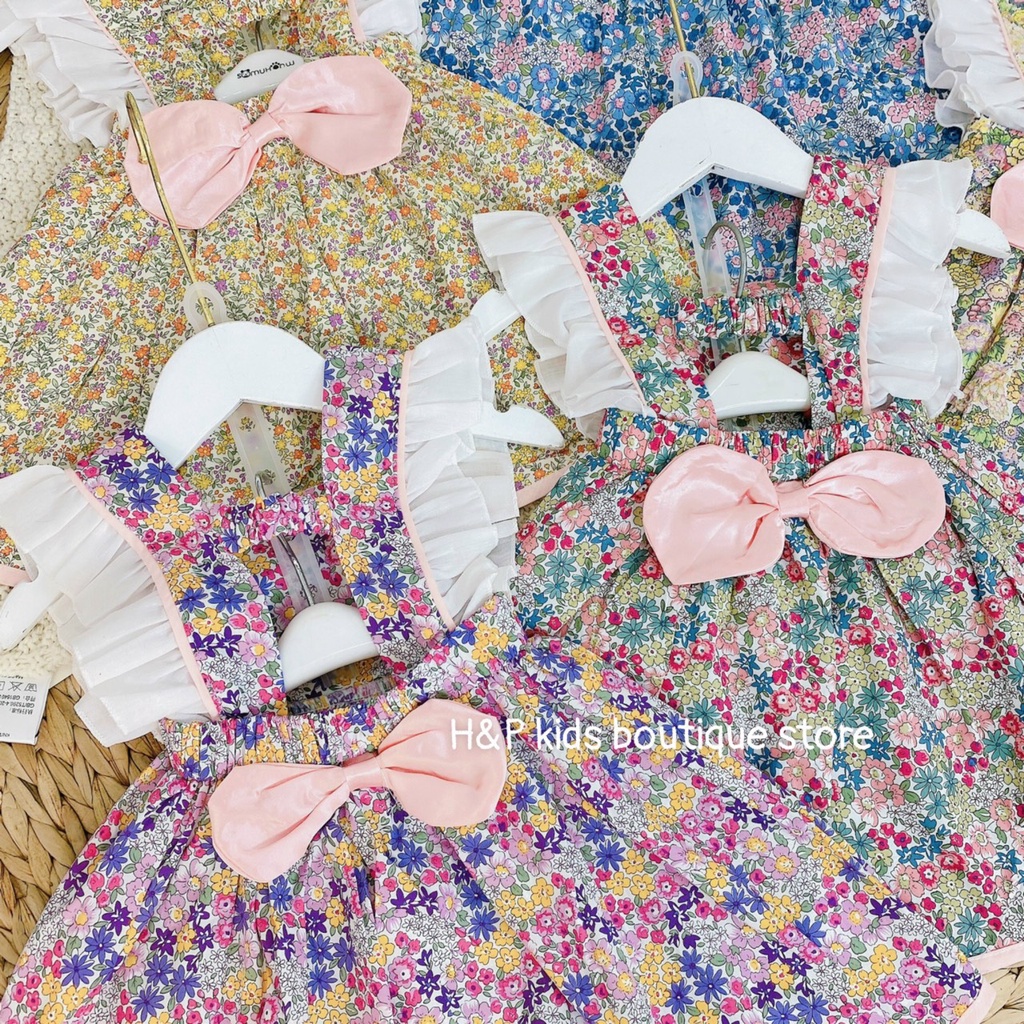 Váy thô hoa nhí, cánh tiên, nơ sau lưng cho bé từ 8-22kg - Richkid123