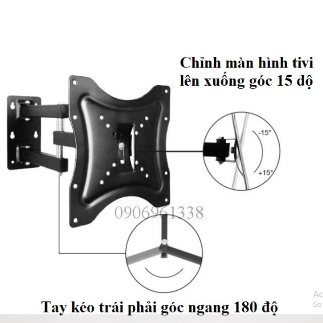 Giá treo tivi LED 14-43 inch kéo gập và xoay góc 180 độ hàng nhập khẩu