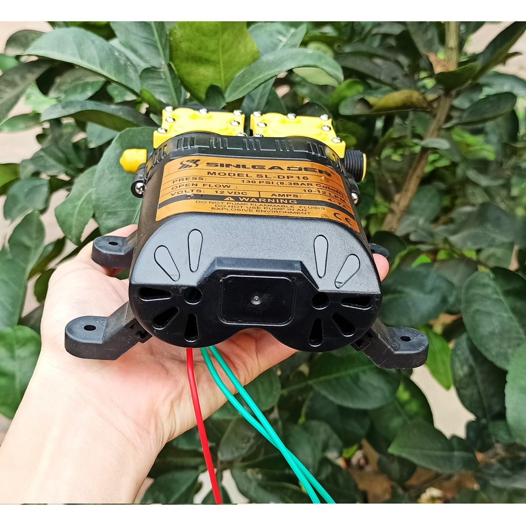 Máy bơm nước đôi mini 12v phun sương,làm mát,tười lan, rửa xe áp lực cao tự ngắt - máy bơm đôi tăng áp mini 12v Sinleade