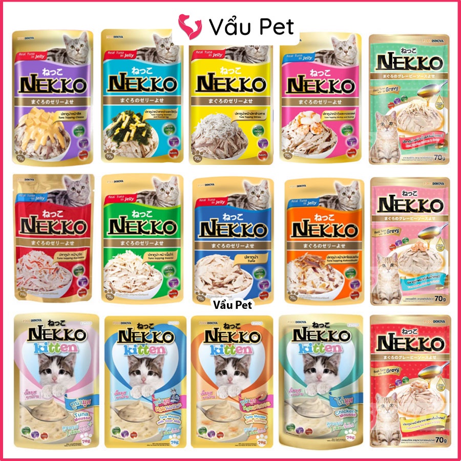 Pate Mèo Nekko 70g - Pate Cho Mèo Con, Mèo Lớn Đầy Đủ Dinh Dưỡng Vẩu Pet Shop