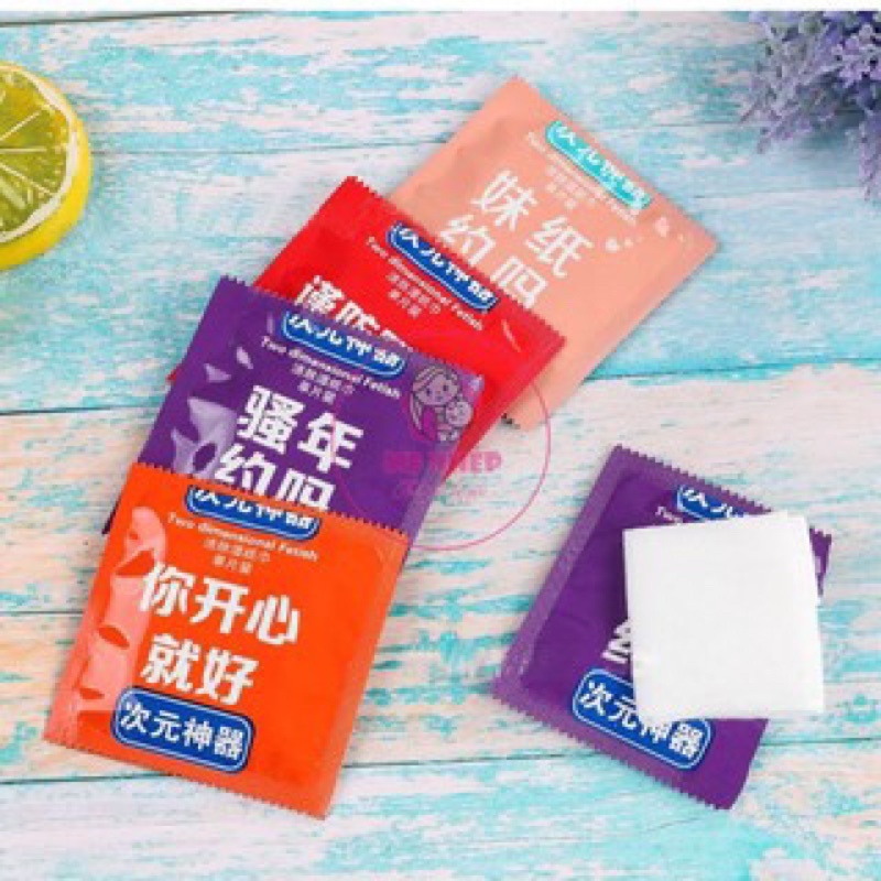 Gói khăn giấy ướt mini mẫu vuông giả BCS siêu cute